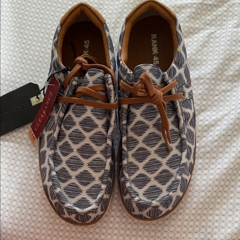 Rank 45 Men's Geometric Loafers - Blue and Brown